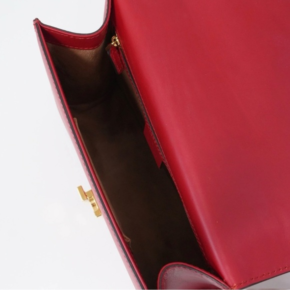 GUCCI Shoulder Bag Bamboo
Crossbody Bag Red Leather Gold Chain 421882001998 - Picture 6 of 13